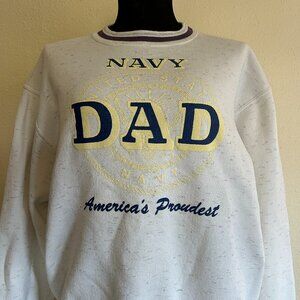 90s Vintage Navy Dad Sweatshirt (Lrg)